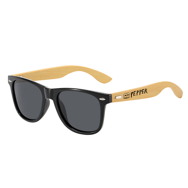 Pepper Logo Bamboo Sunglasses