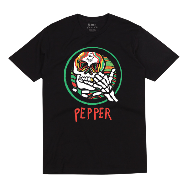 Pepper "Hang Loose Skeleton" Black Tee